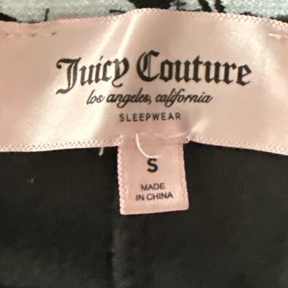 Juicy Couture Women Y2K Velour Sleep Shorts Logo‎ Waistband Size S Black Lounge